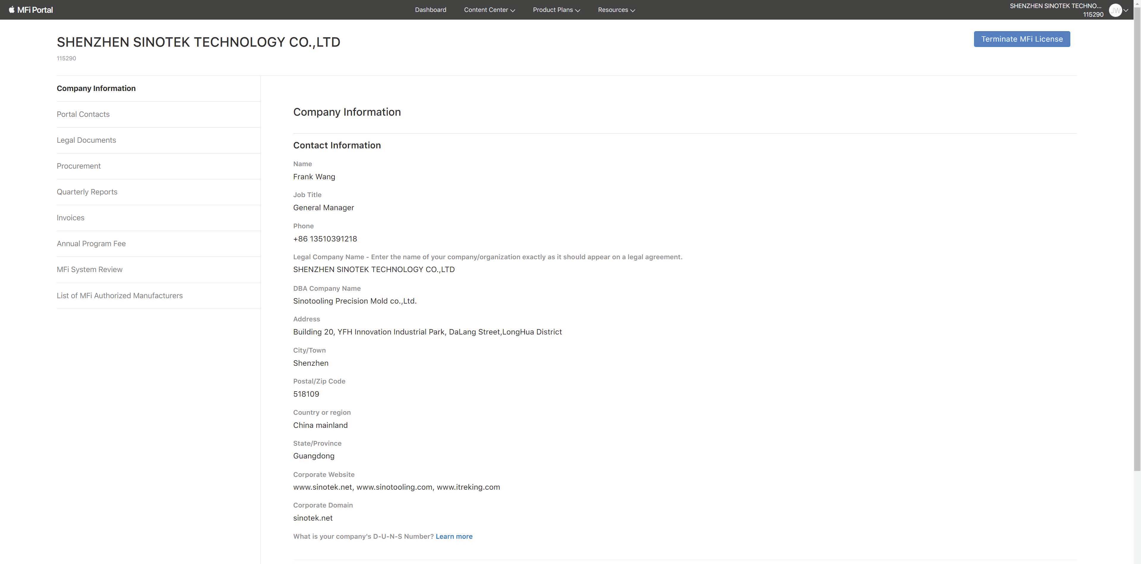 Shenzhen Sinotek Technology Co.,Limitedcertification