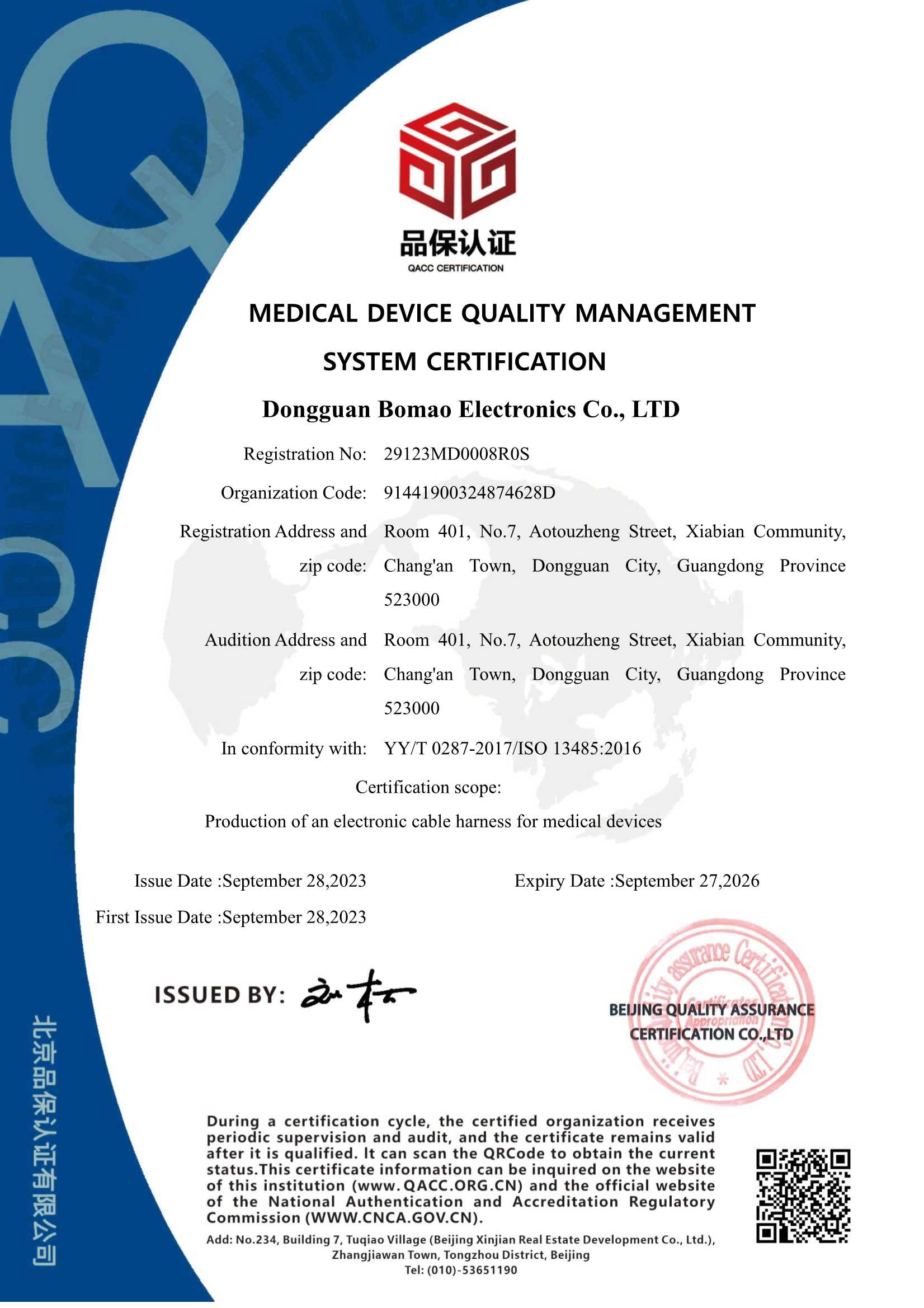 Dongguan HuaMao Electronic Co.,Ltdcertification