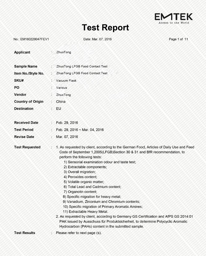 YongKang ZhuoTong Houseware Factorycertification