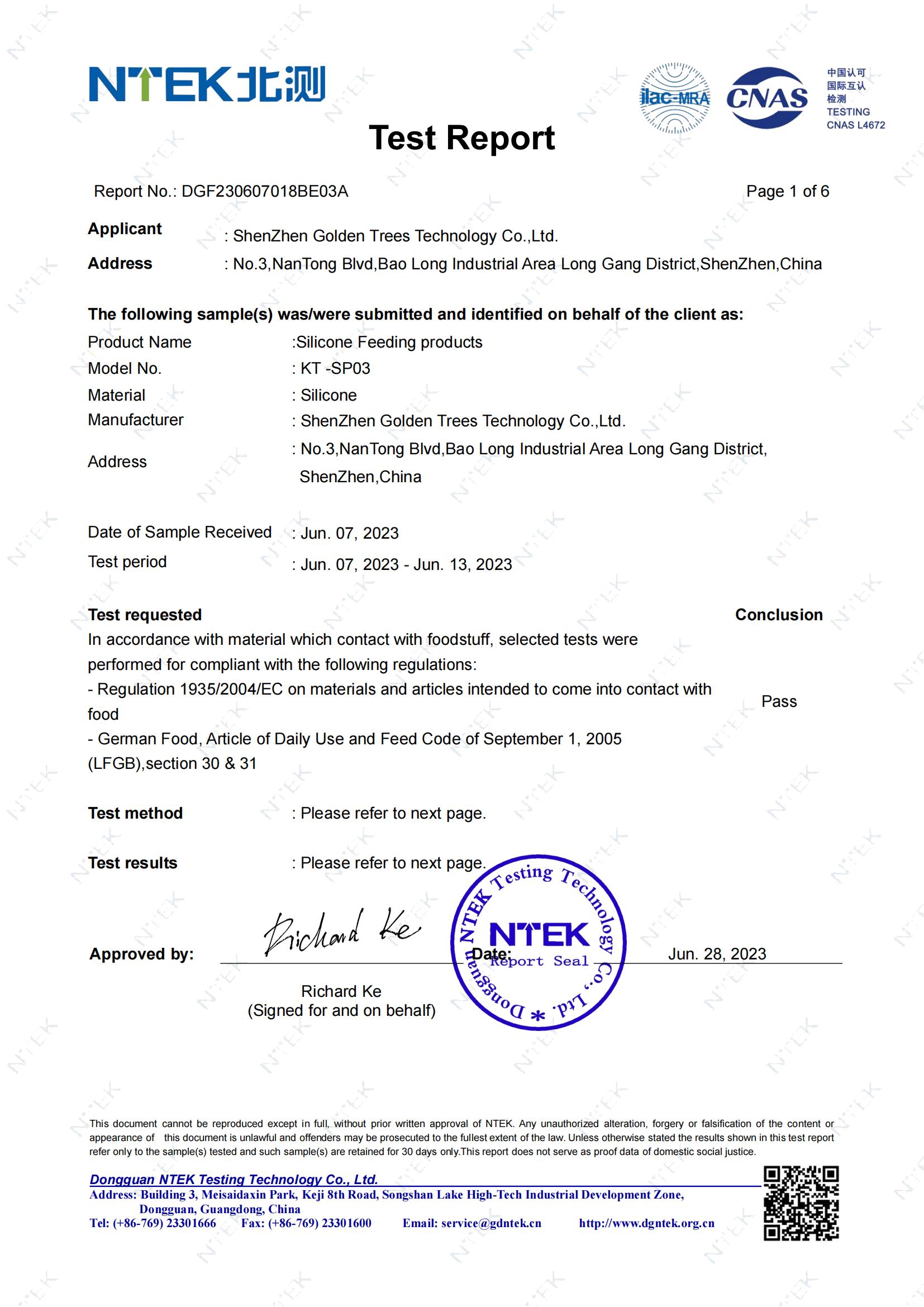 Shenzhen Golden Trees Technology Co., Ltdcertification