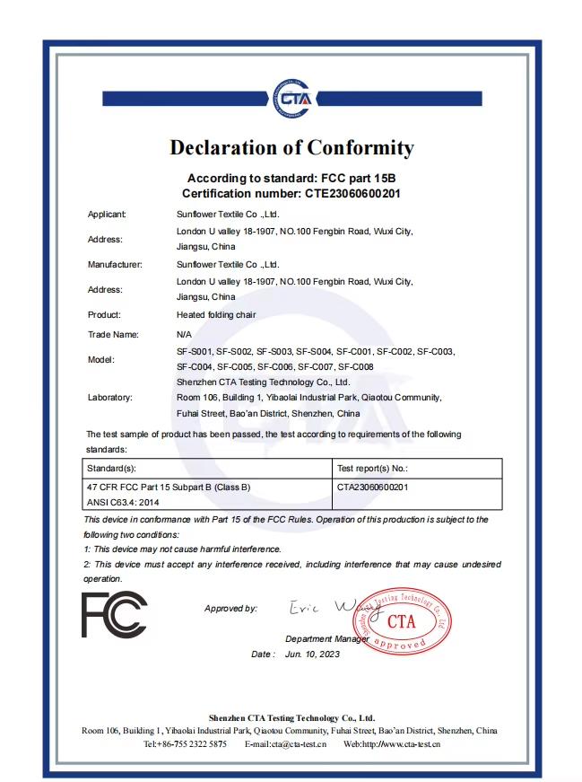 Sunflower Textile Co.,Ltdcertification