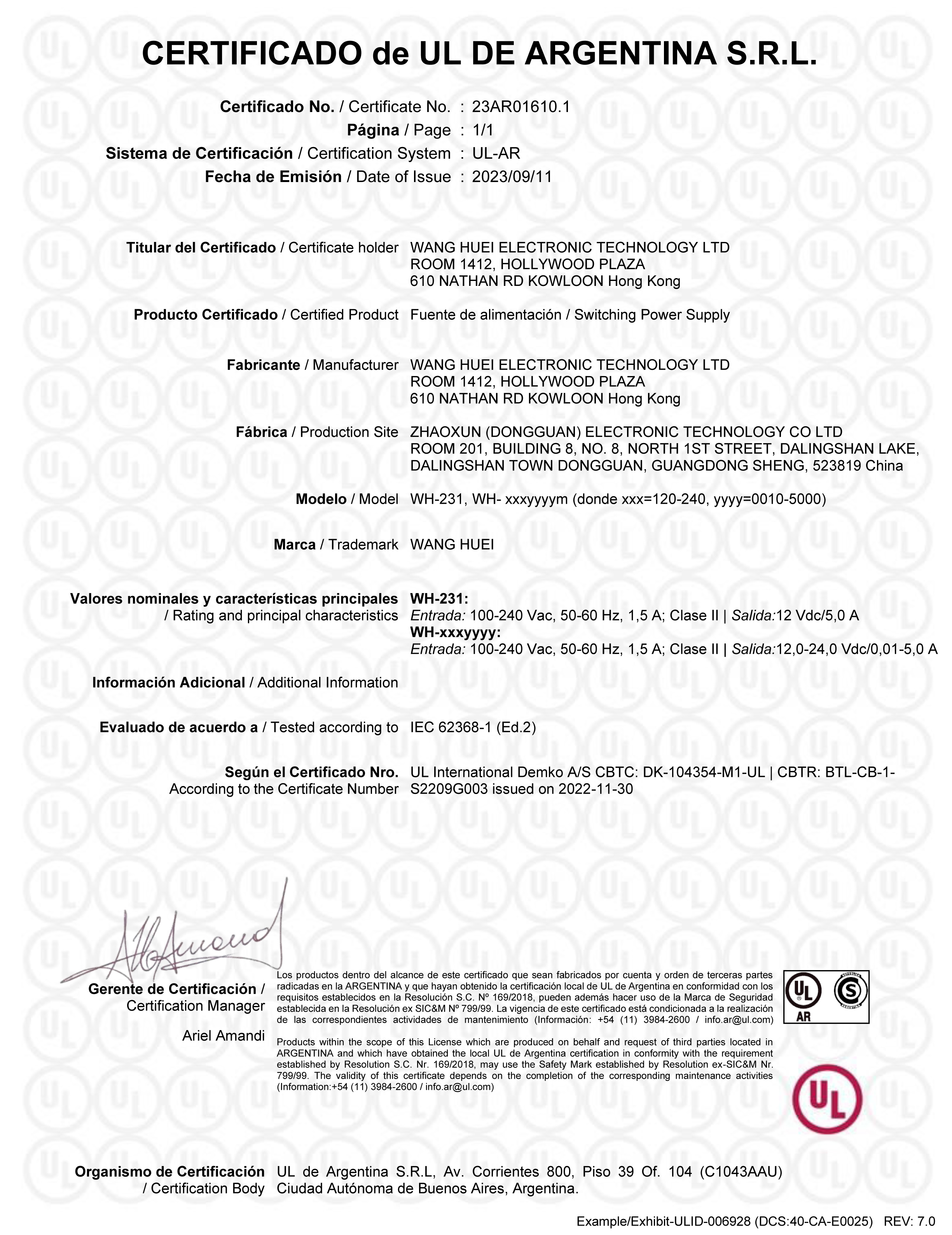 Zhaoxun (Dongguan) Electronic Technology Co., Ltdcertification