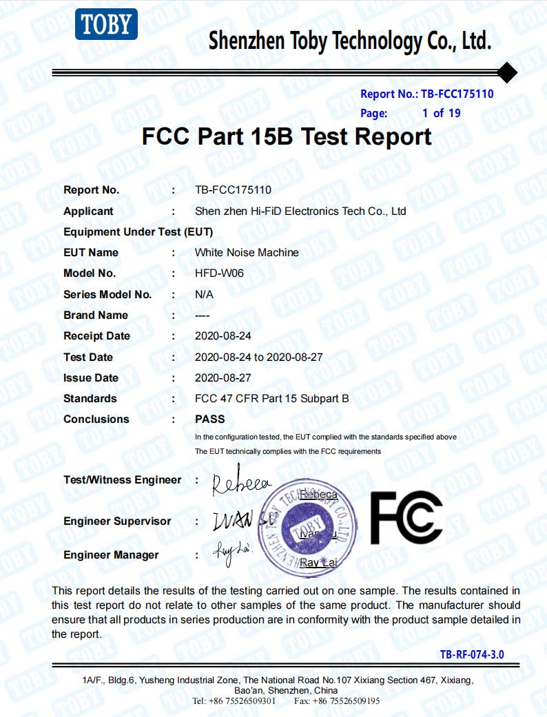 Shenzhen Hi-FiD Electronics Tech Co., Ltd.certification