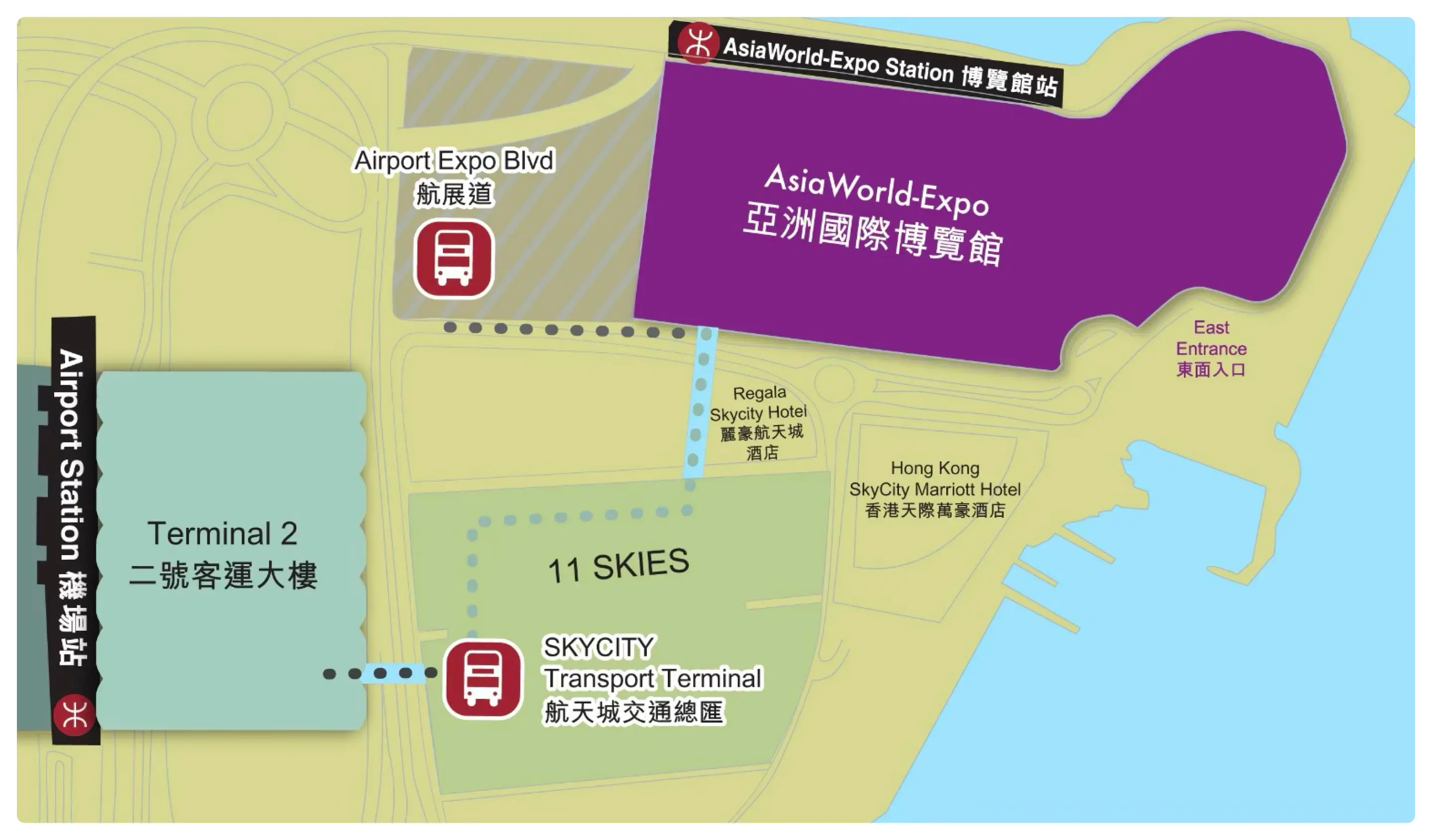 Walking directions to Terminal 2