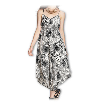 Pure polyester sundress has strappy back | Global Sources