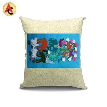 Embroidered throw pillow cover made of natural cotton